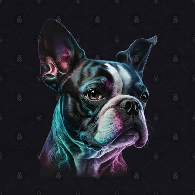 Neon Boston Terrier Dog by Sygluv